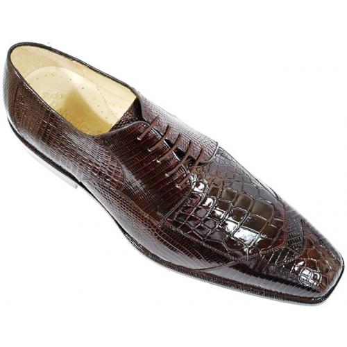 Belvedere "Vite" Brown Genuine Crocodile / Lizard Shoes